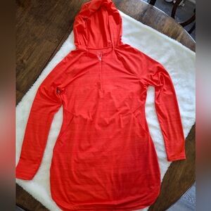 Women's Orange Athleta Long Hoodie Size S.